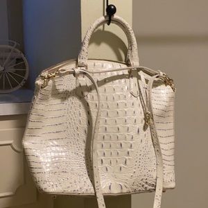 White stone wash Brahmin purse